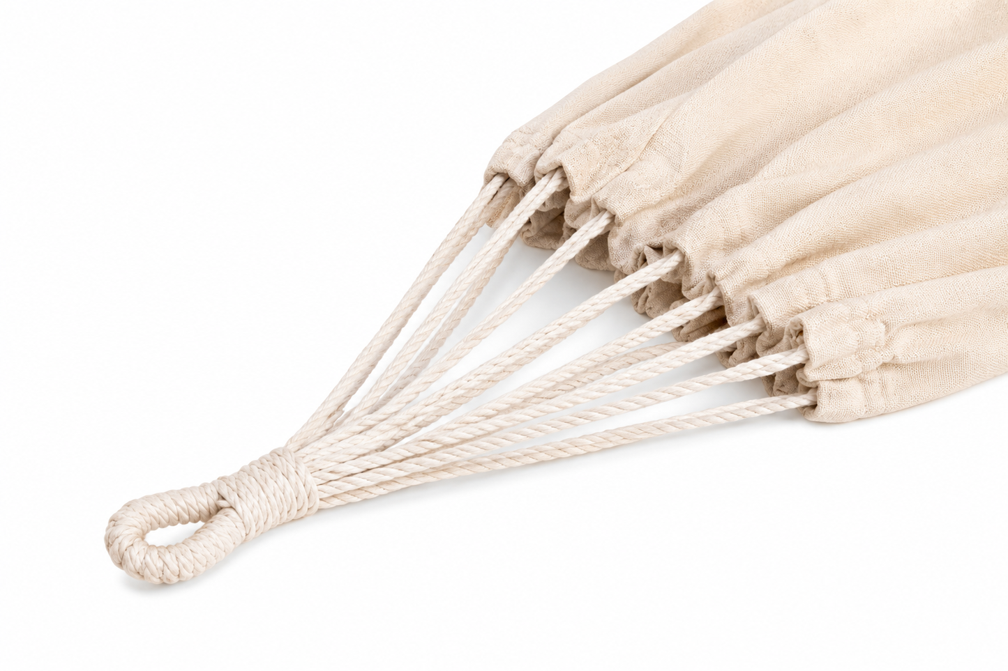 Hängematte Beige – 190 × 100 cm inkl. Seil & Karabiner
