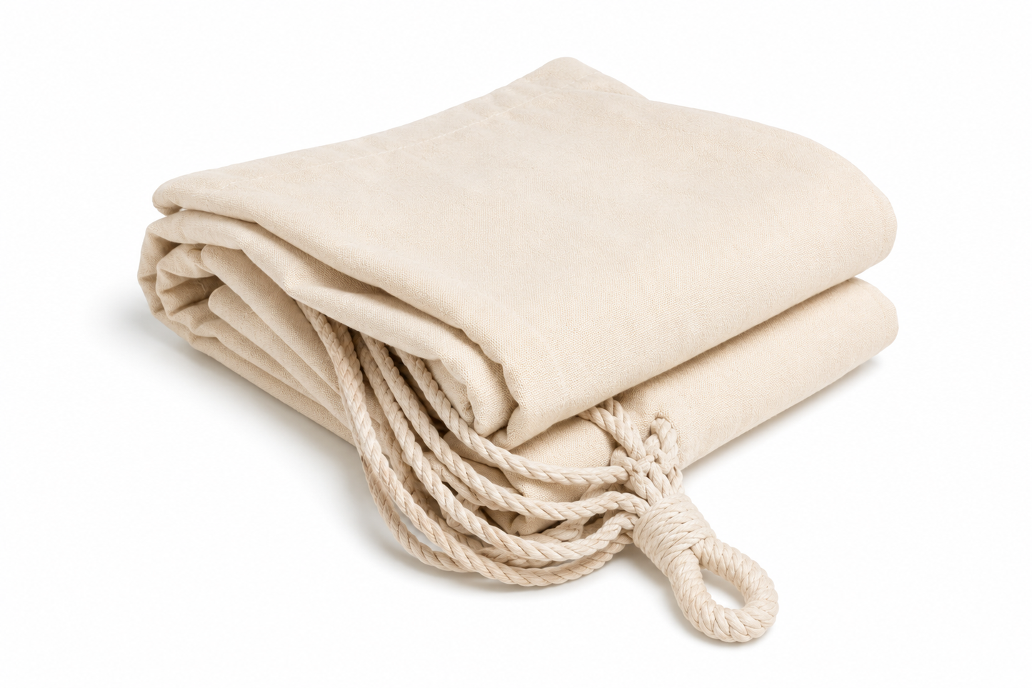 Hängematte Beige – 190 × 100 cm inkl. Seil & Karabiner
