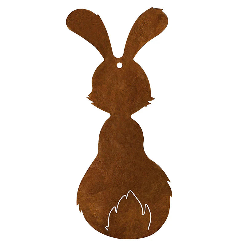 Edelrost Deko Osterhase "Berti" | Osterdeko Hase für Garten und Haus - Metall Hase für draußen und drinnen