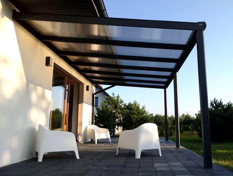 Terrassenüberdachung Polycarbonat, 6,06 m x 3,50 m - ohne Montage