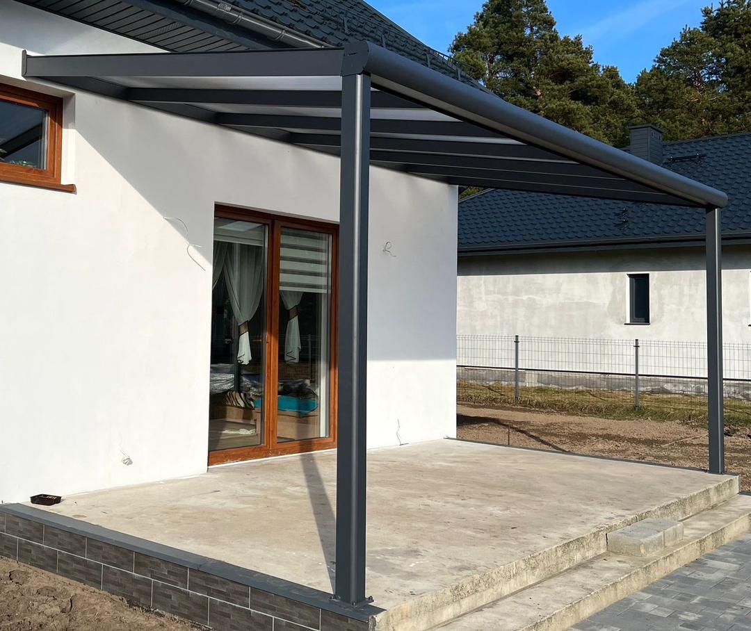 Terrassenüberdachung Polycarbonat, 6,06 m x 3,50 m - ohne Montage