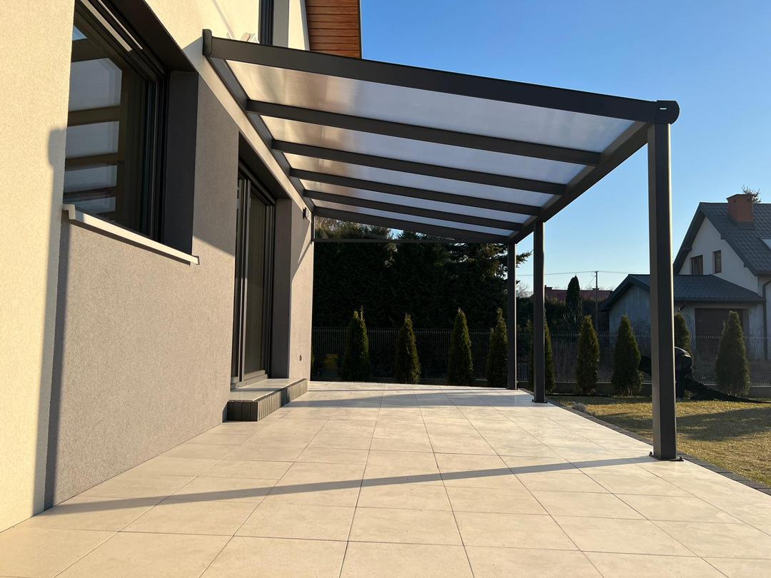 Terrassenüberdachung Polycarbonat, 6,06 m x 3,50 m - ohne Montage