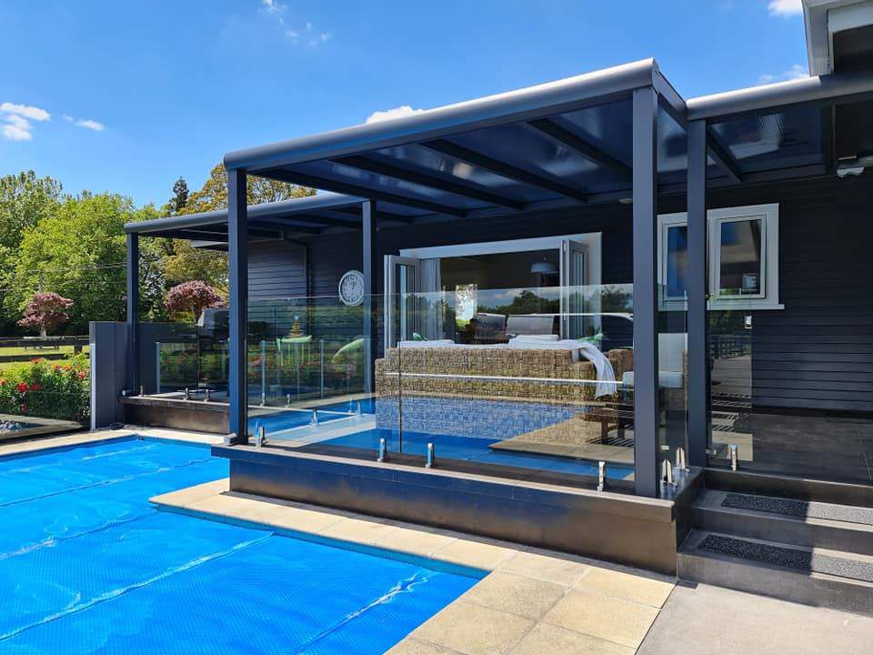 Terrassenüberdachung Polycarbonat, 6,06 m x 3,50 m - ohne Montage