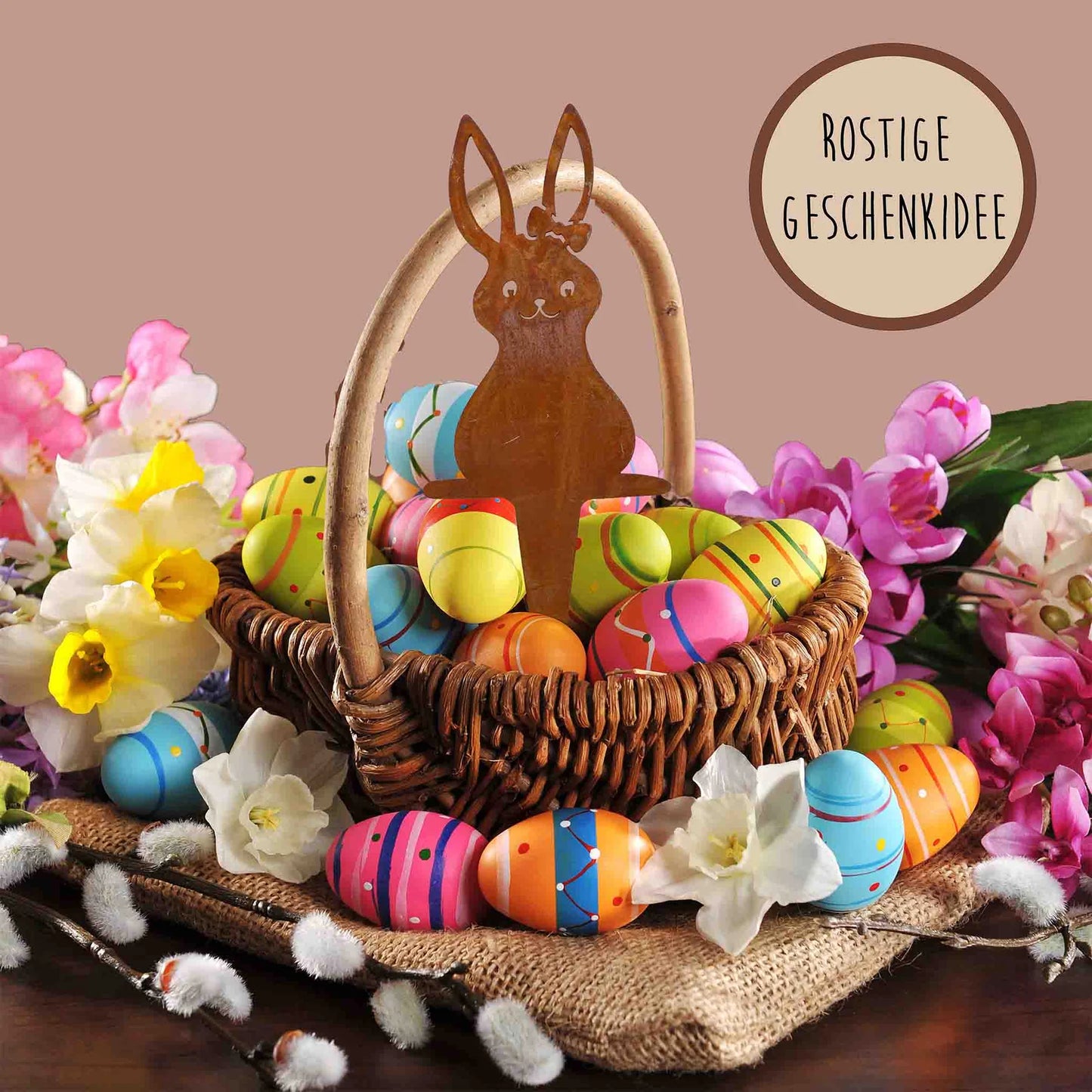 Osterdeko Hasen Gartenstecker – Edelrost Deko für Haus & Garten
