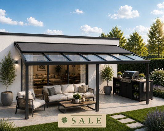 Schweng Terrassenüberdachung S400 mit Aufdachmarkise - 5,14 m x 2,27 m - inkl. Montage