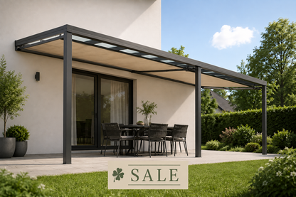 Schweng Terrassenüberdachung S400 mit Unterdachmarkise - 7,38 m x 3,16 m - inkl. Montage