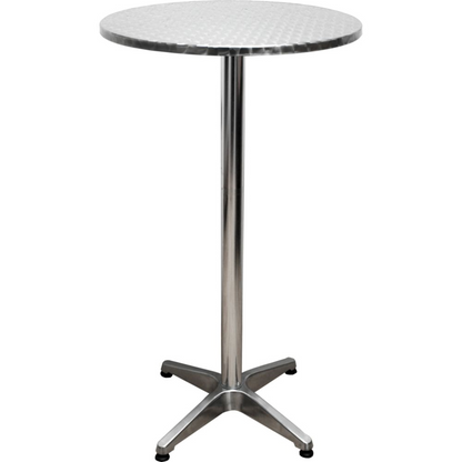 Stehtisch BISTRO, rund Stahl, Alu, silber