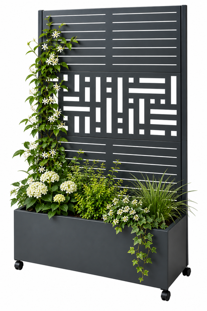 Pflanzkübel mit Rankgitter „Verdea“ – dekorativer Sichtschutz für Garten & Terrasse