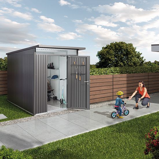 Biohort Gerätehaus AvantGarde®ECO – konfigurierbar - silber-metallic