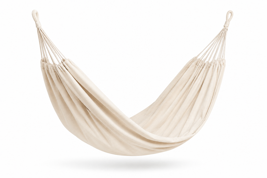 Hängematte Beige – 190 × 100 cm inkl. Seil & Karabiner