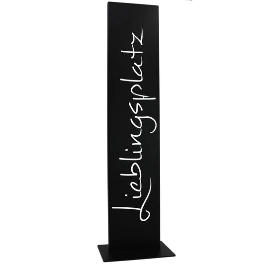 Lieblingsplatz Schild | Metall Deko Spruchtafel schwarz