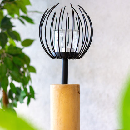 Windlicht-Säule "Blütenkorb"
