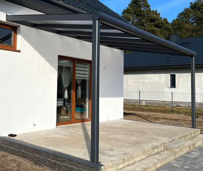 Terrassenüberdachung Polycarbonat, 5,06 m x 3,50 m - ohne Montage