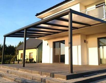 Terrassenüberdachung Polycarbonat, 6,06 m x 3,50 m - ohne Montage