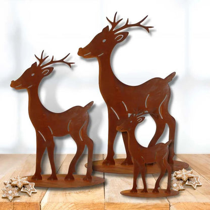 Edelrost Rentier Deko Weihnachten