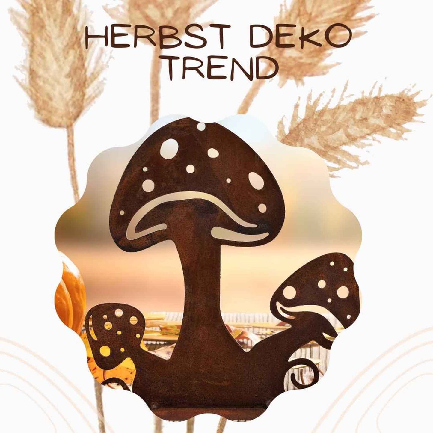 Herbstdekoration Schwammerl | Pilz Metalldeko für den Herbst