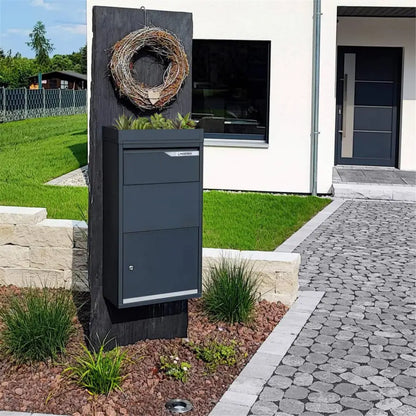 Paketbox mit Pflanzdach | Anthrazit RAL 7016 | für Pakete bis zur Größe S | rostfrei | Avalon 3